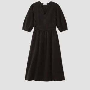 Everlane The Tencel Puff Sleeve Dress in Black XS Lagenlook Minimalist Capsule